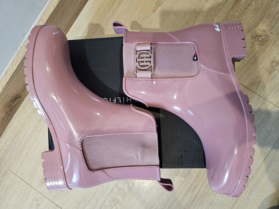 Różowe damskie kalosze Tommy Hilfiger