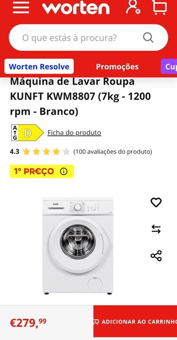 Máquina de lavar roupa