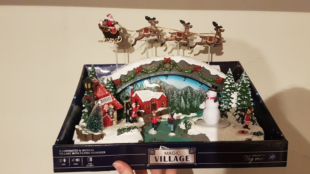Świąteczna ruchoma wioska renifery Duża magic village