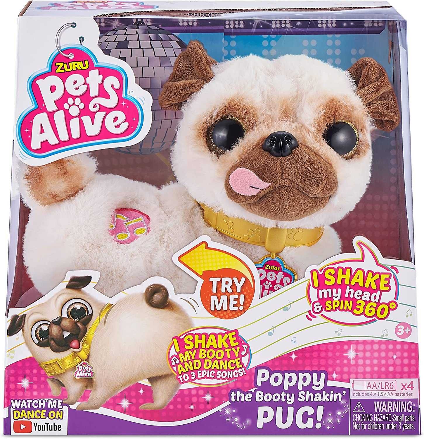 Інтерактивна м'яка іграшка Pets Alive Танцюючий Мопс Poppy Shakin’ Pug