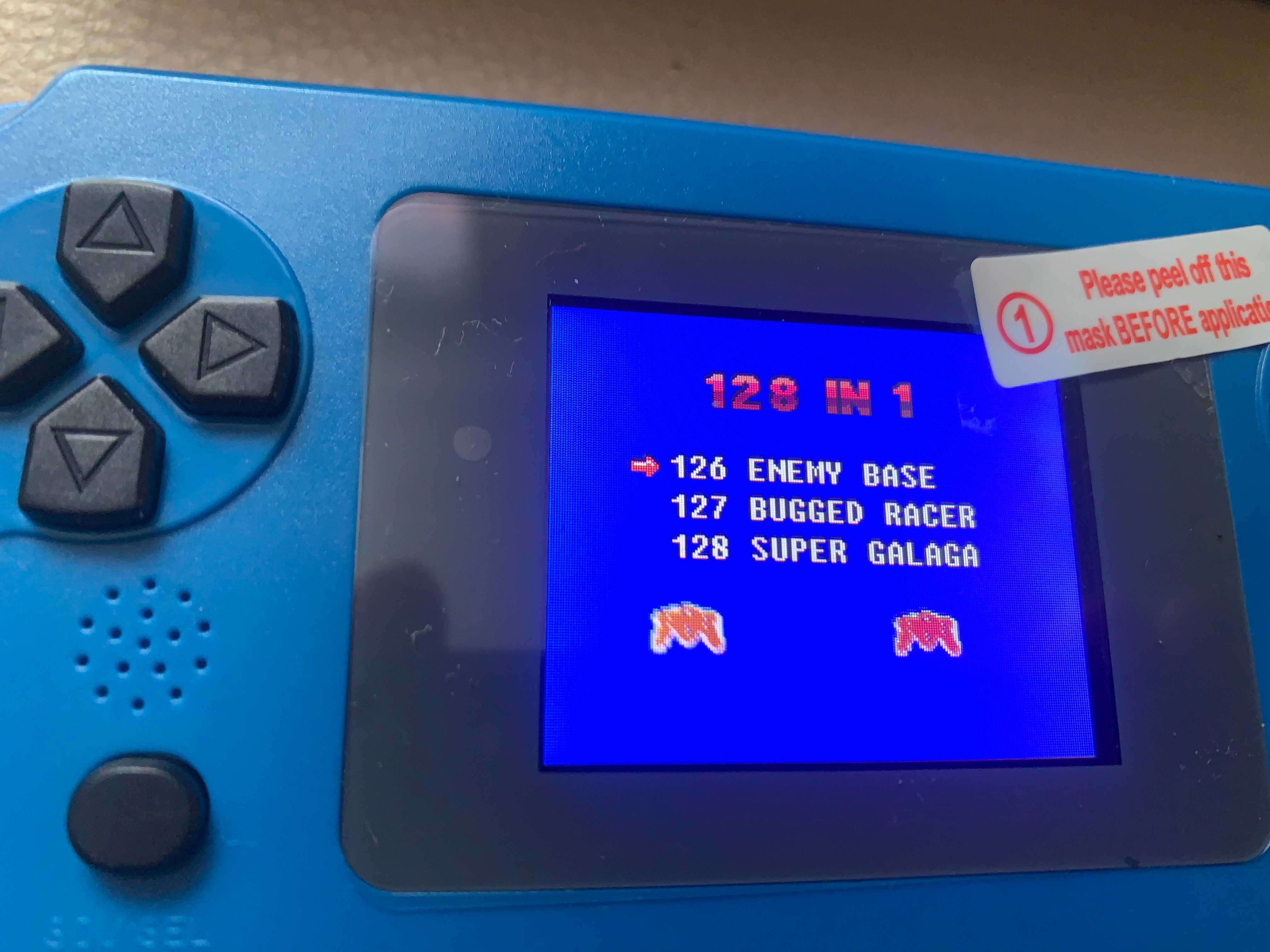 Mini Konsola RETRO GAME 128 GIER niebieska