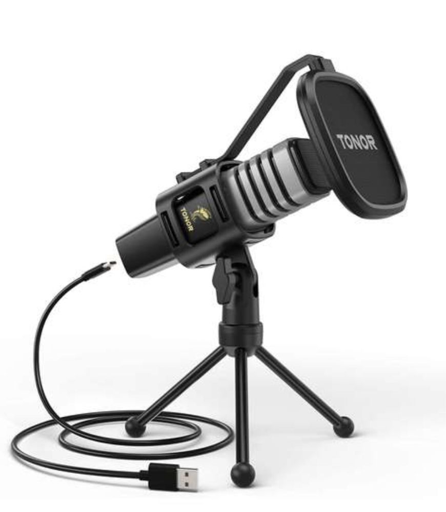 Mikrofon USB PC ze stojakiem i filtrem tonor tc-30