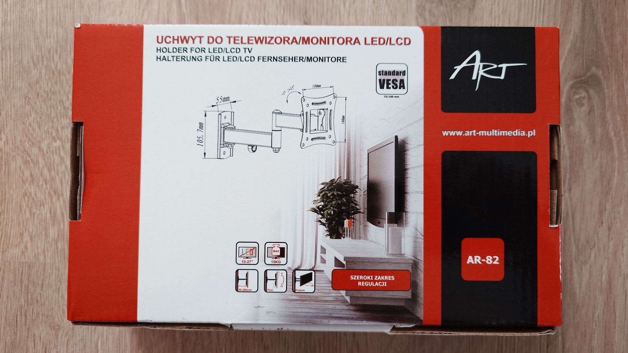 Uchwyt Ścienny Na Telewizor Art Ar-82 rozmiaru TV 10-27"