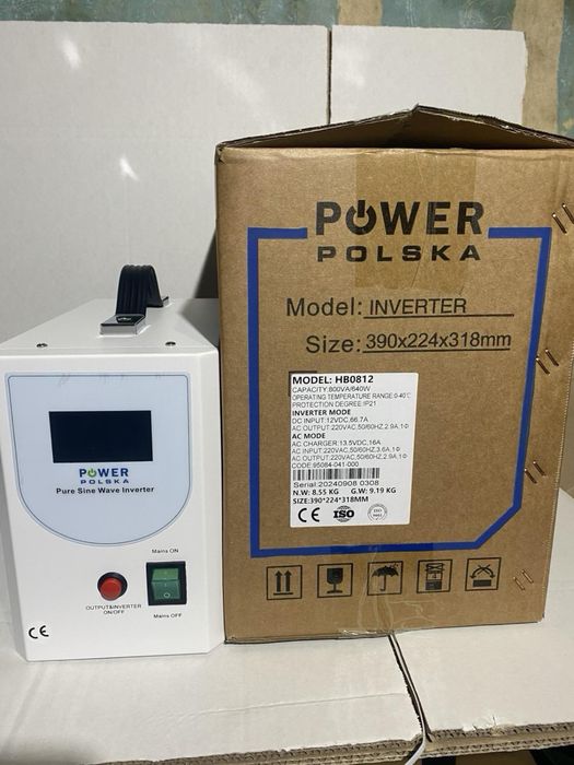Инвертор бесперебойник POWER POLSKA HB1012 - 800W 12V-220V