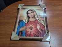 Obraz religijny w ramie drewnianej serce Maryi obrazy religijne