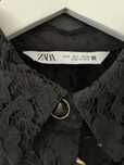 Camisa Zara preta semi transparente preta
