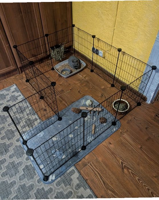 Klatka kojec dla małych zwierząt zagroda 46x143x73 cm wybieg siatka