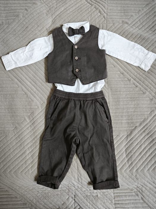 Elegancki komplet z muszką - chrzest