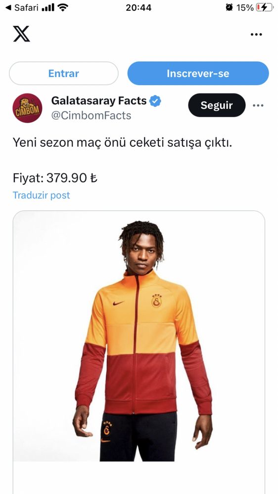 Nike Galatasaray 2020/21 Original XS