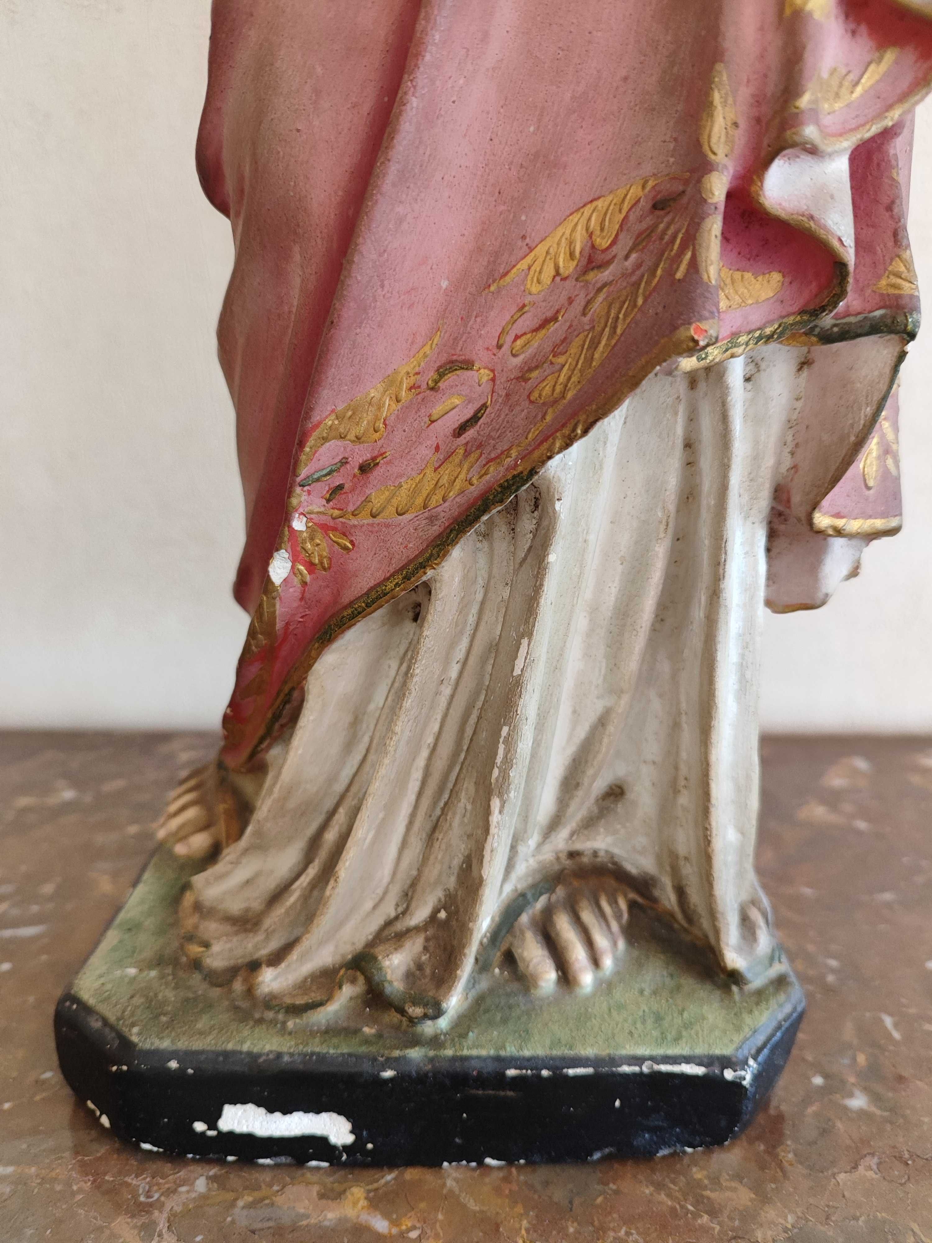 [+ DESCONTO] Arte Sacra_Estatueta Antiga do Sangrado Coração de Jesus