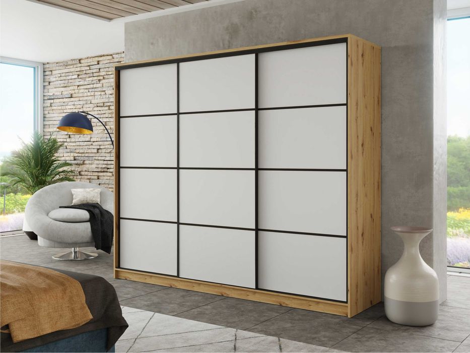 Szafa przesuwna Black 150x205x56 z lustrem