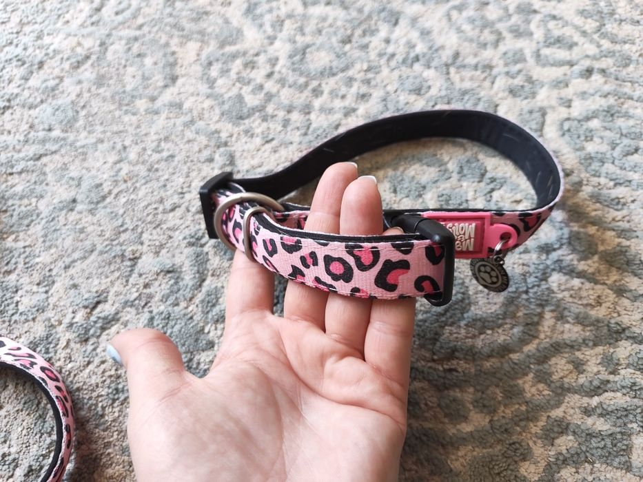 Max and Molly obroża dla psa różowa panterka