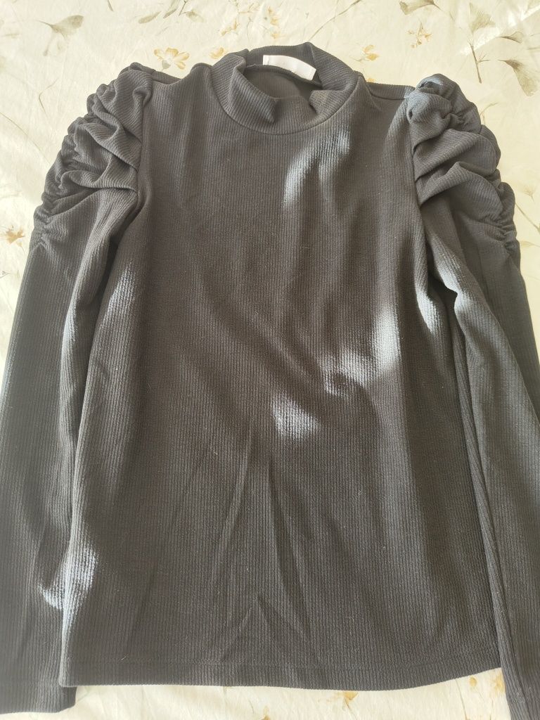 Camisola preta manga comprida Mango