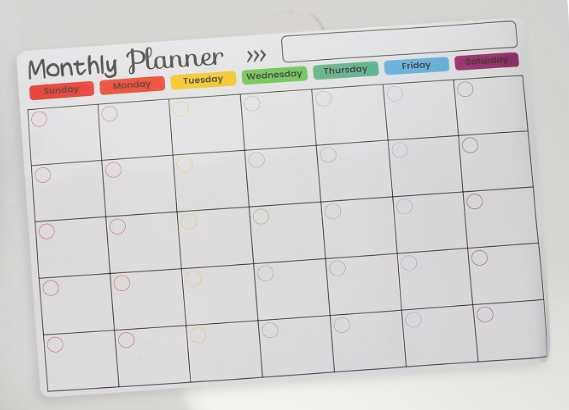 Tablica harmonogramu tygodniowego Biały Planner Organizator