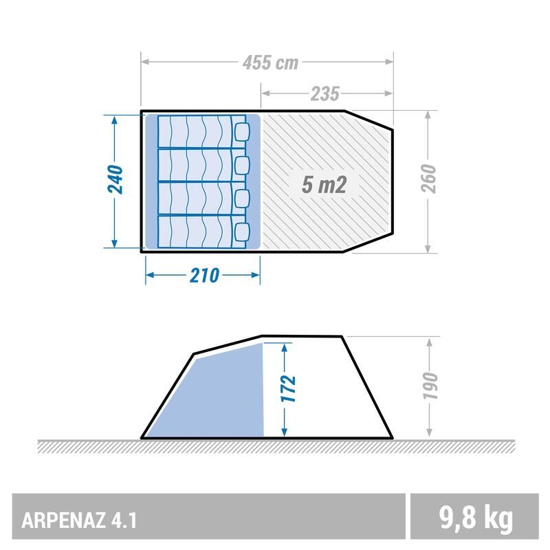 Намет Arpenaz 4.1 на 4 особи