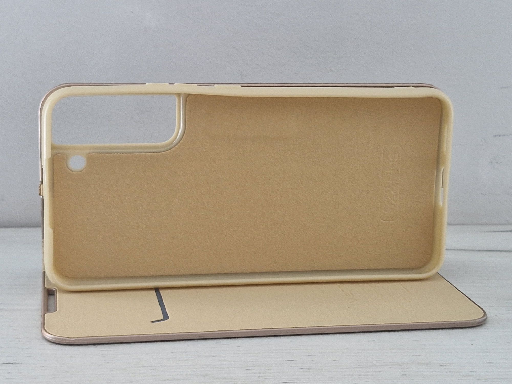Kabura Vennus Book z ramką do Samsung Galaxy S22 Plus złota