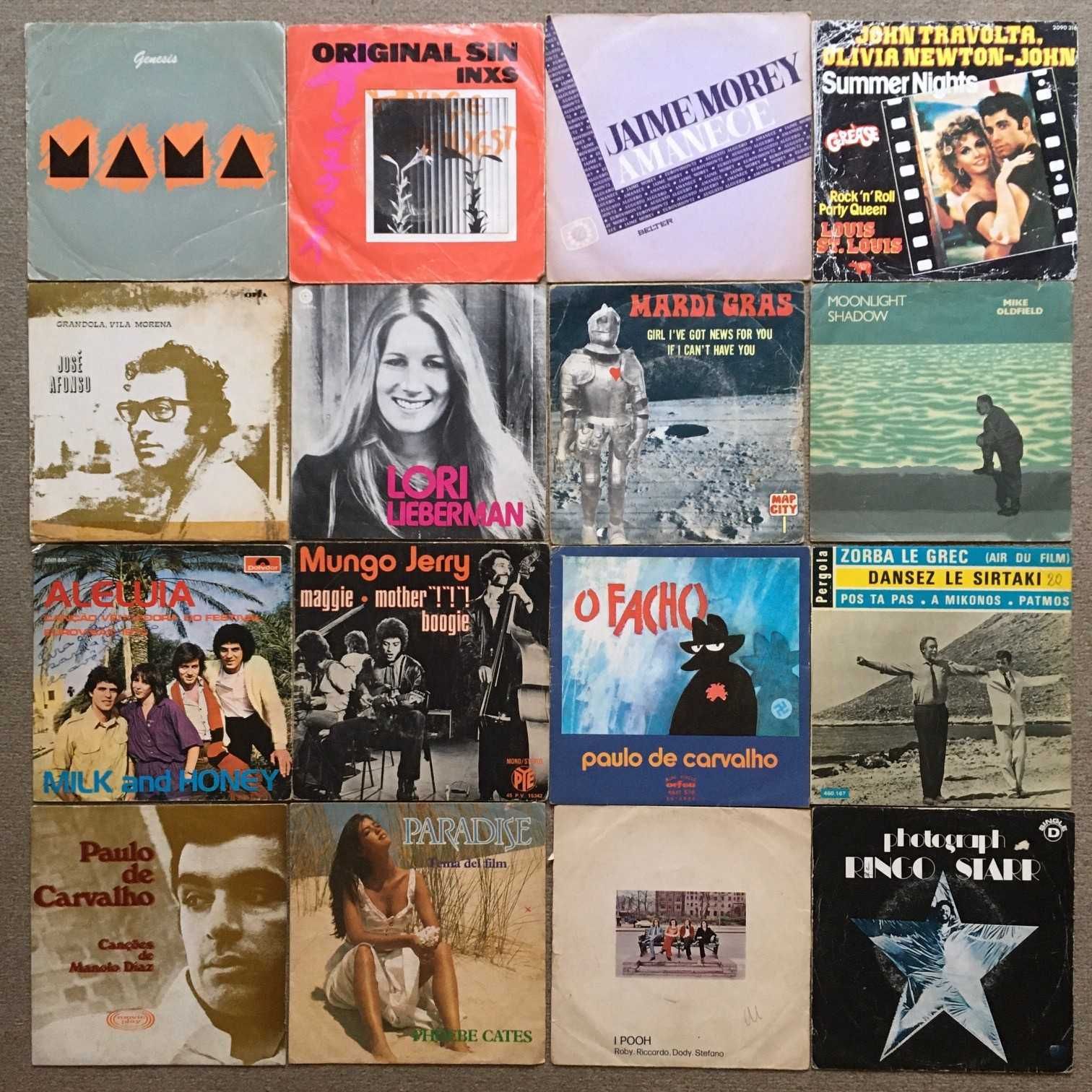 Lote de 90 capas discos de vinil - LPs singles capas interiores