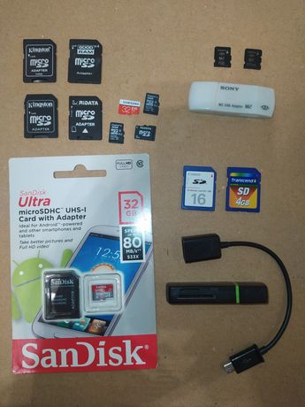 Флешки USB, SD, M2, MICRO SD 2, 4, 16, 32, 64 GB