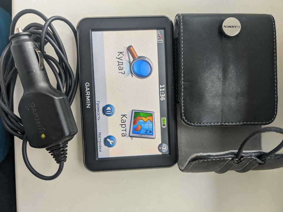 GPS навигатор GARMIN Nuvi 50LM чехол зарядка прикуриватель карты 2026г