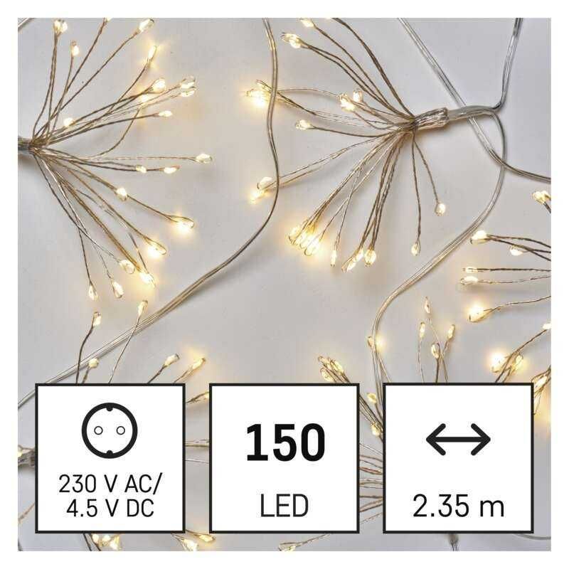 Oświetlenie choinkowe nano łezki frędzle ciepła biel timer LED 2,35 m