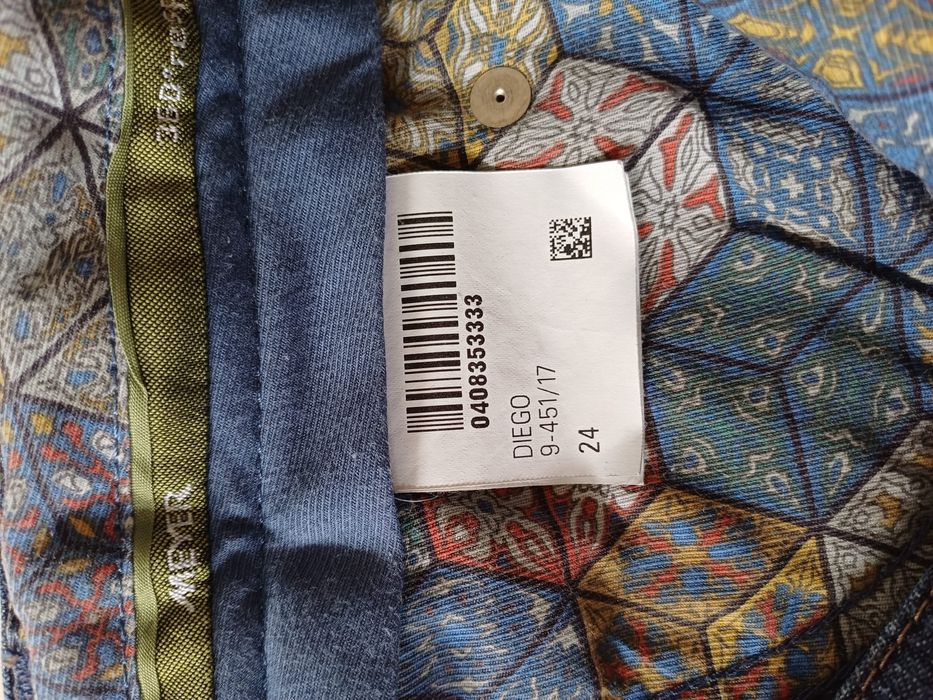 Męskie spodnie granatowy jeans Meyer rozm L.