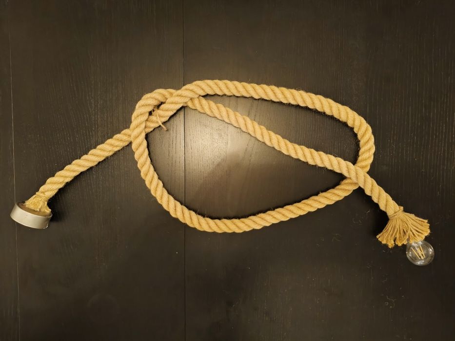 Lampa lina jutowa, sznur jutowy żeglarski 240cm / zestaw 2 lamp z liny