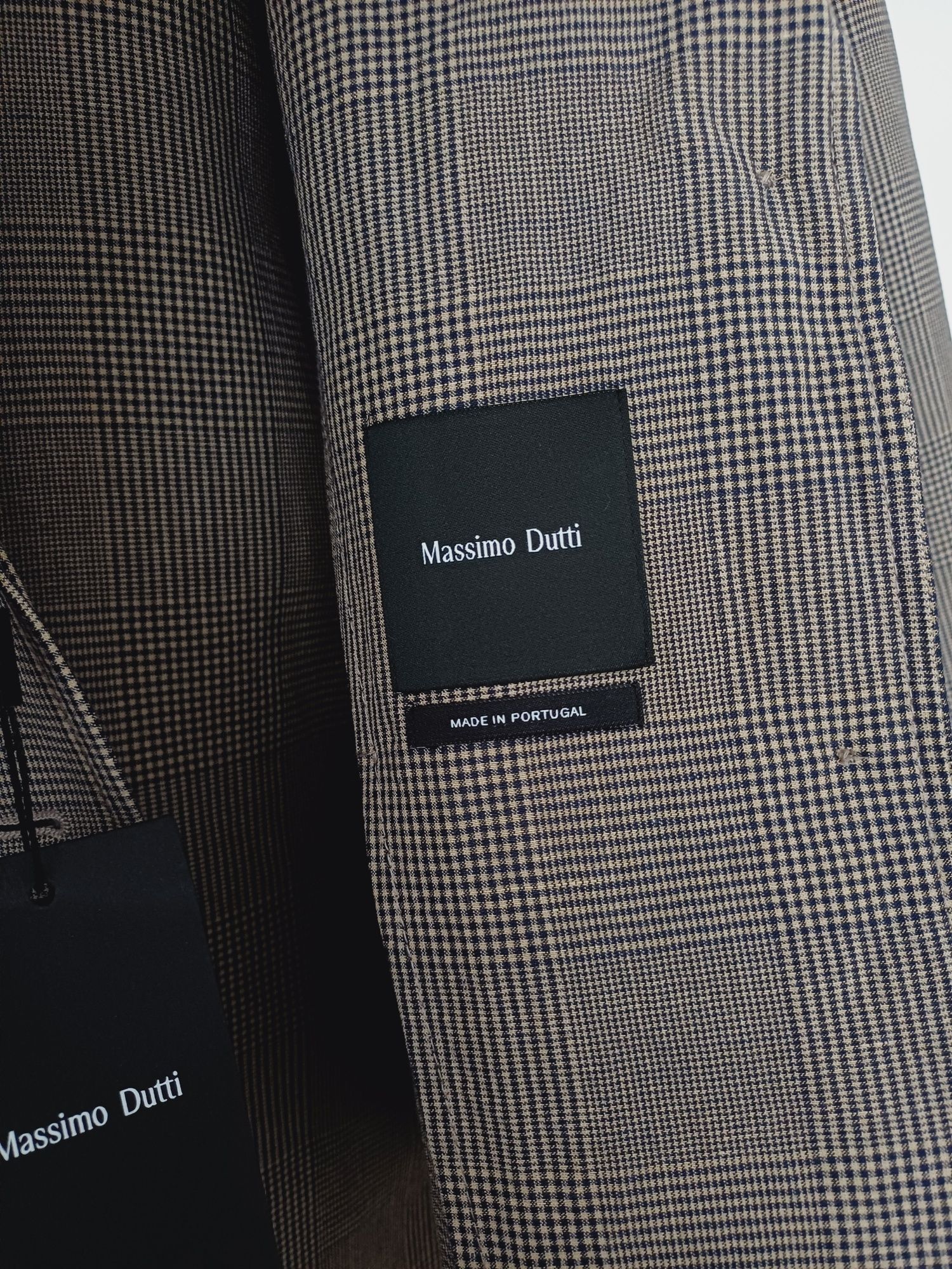 Massimo Dutti lniana marynarka nowa beżowa bawełna len na dwa guziki