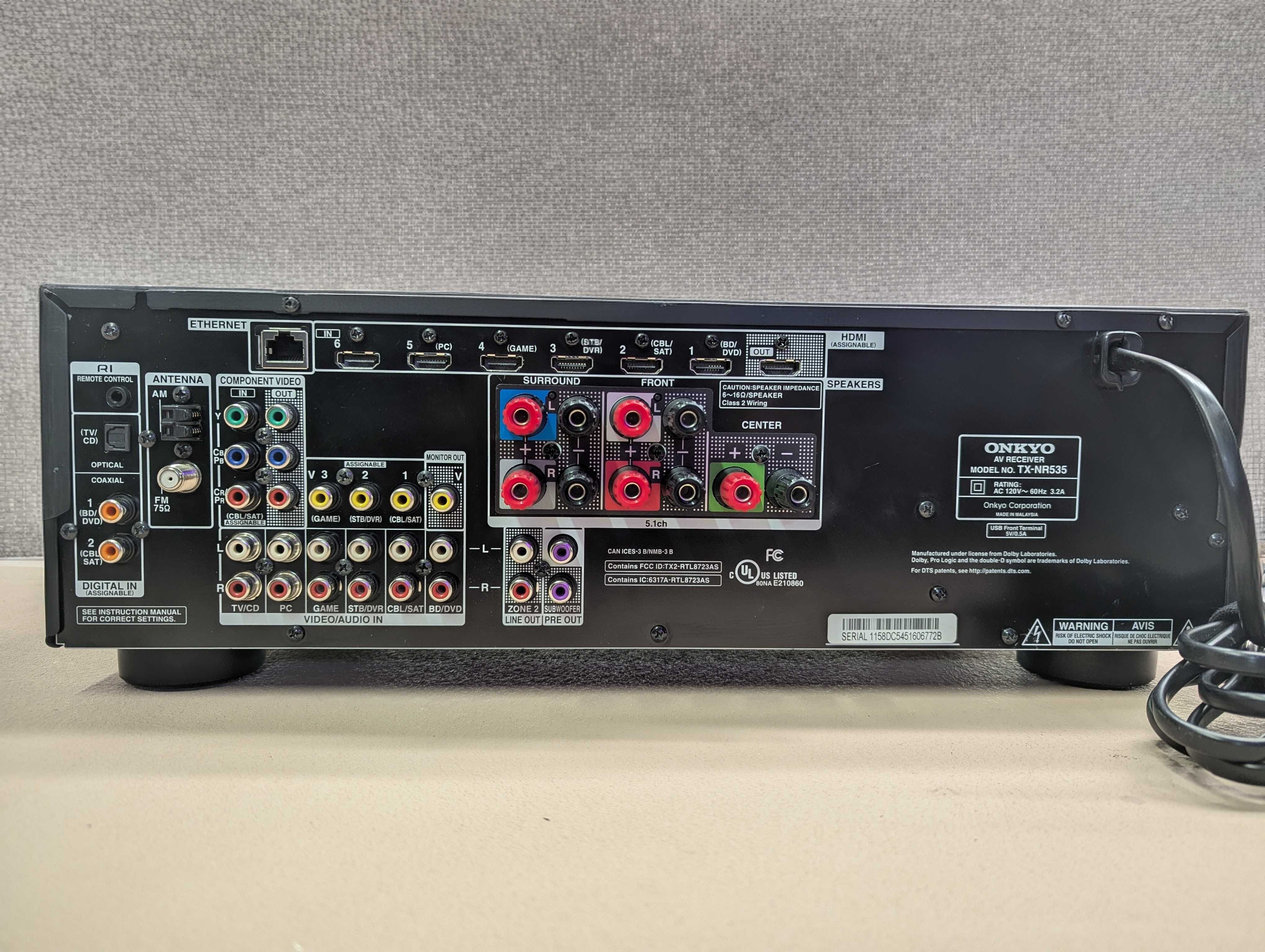 AV ресивер Onkyo TX-NR535 Wi-Fi/4K/BT/USB 5.2