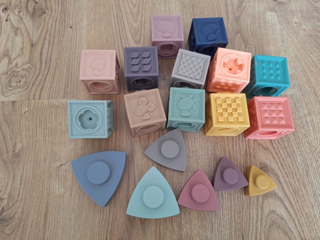 Zestaw zabawek FisherPrice i silikonowe dla maluszka