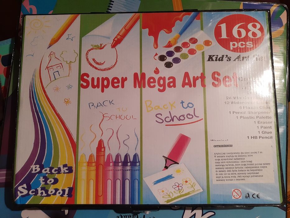 Zestaw plastyczny artystyczny kredki, pisaki, pastele, farby