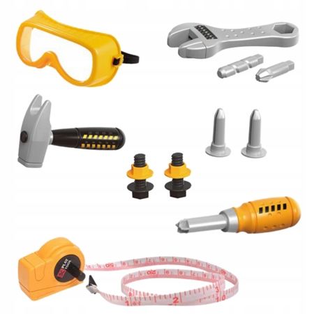 Zestaw Narzędzi W Walizce Wiertarko-wkrętarka Gogle Ochronne Śrubokręt