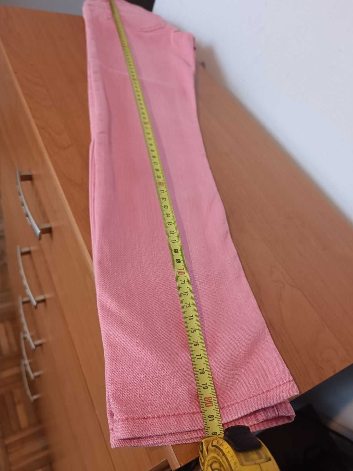 Różowe Spodnie Długie Jeansy Dżinsy Dziewczęce