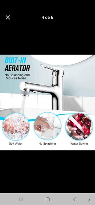 Torneira misturadora CREA Alto Torneira de banheiro alongada com 3 fun