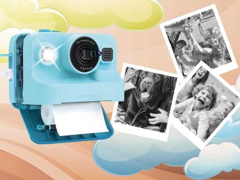 Aparat Fotograficzny Z Drukarką Dla Dzieci 3 Rolki Gry 32GB Dwa Kolory