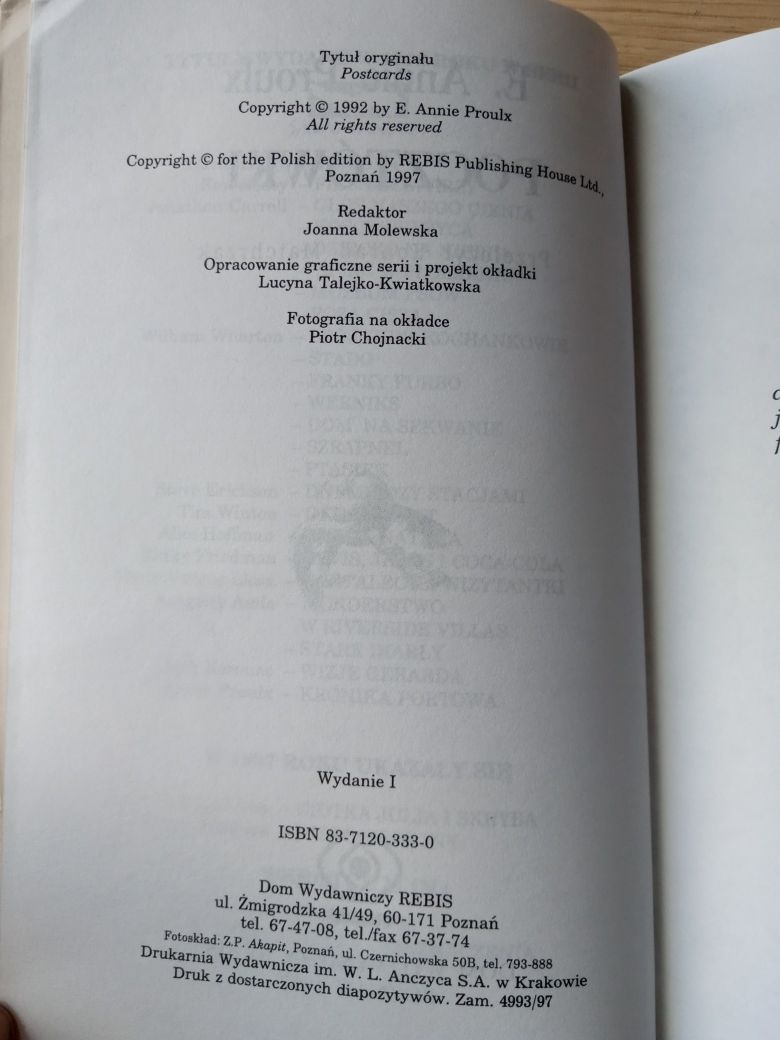 Pocztówki, E. Annie Proulx