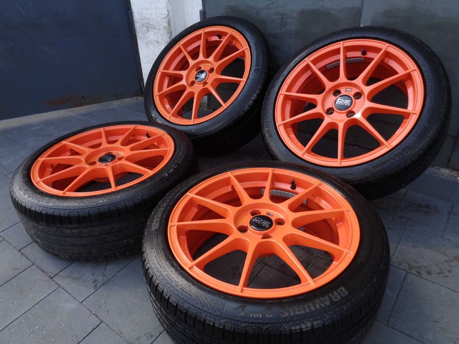 Pomarańczowe alufelgi OZ 17 cali 4x100 Opel, Toyota, Kia, Honda, opony