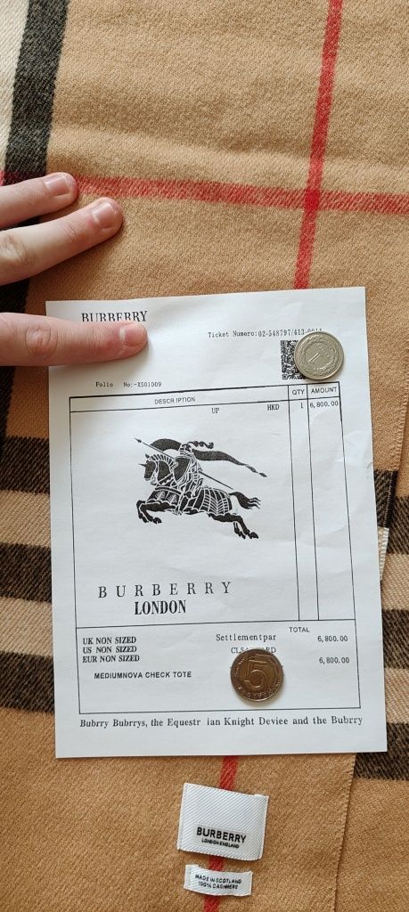 Szalik burberry nowy