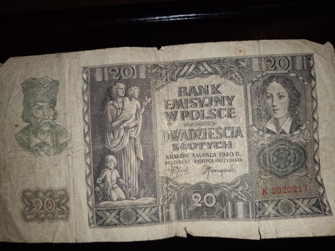 Banknot 20zł 1940r.