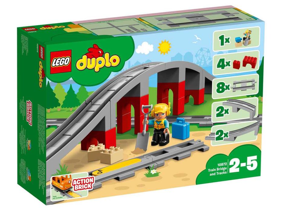 LEGO DUPLO Потяг/Залізниця (10874) та додаткові набори рельсів та міст