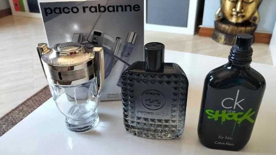 3 frascos de perfume vazios para coleccionador.