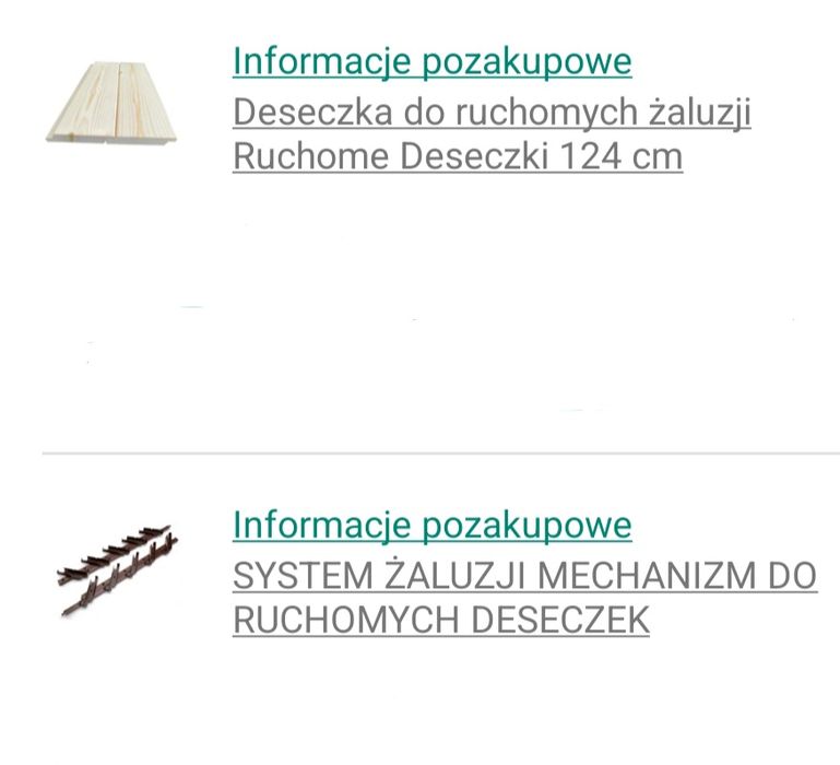 System do żaluzji/mechanizm do ruchomych deseczek +48szt deska sosnowa