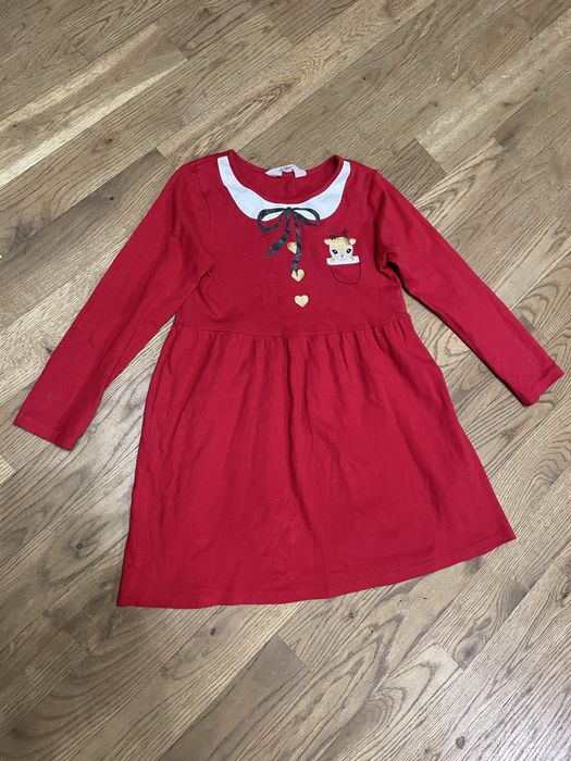 Sukienka świąteczna h&m na 116 cm czerwona