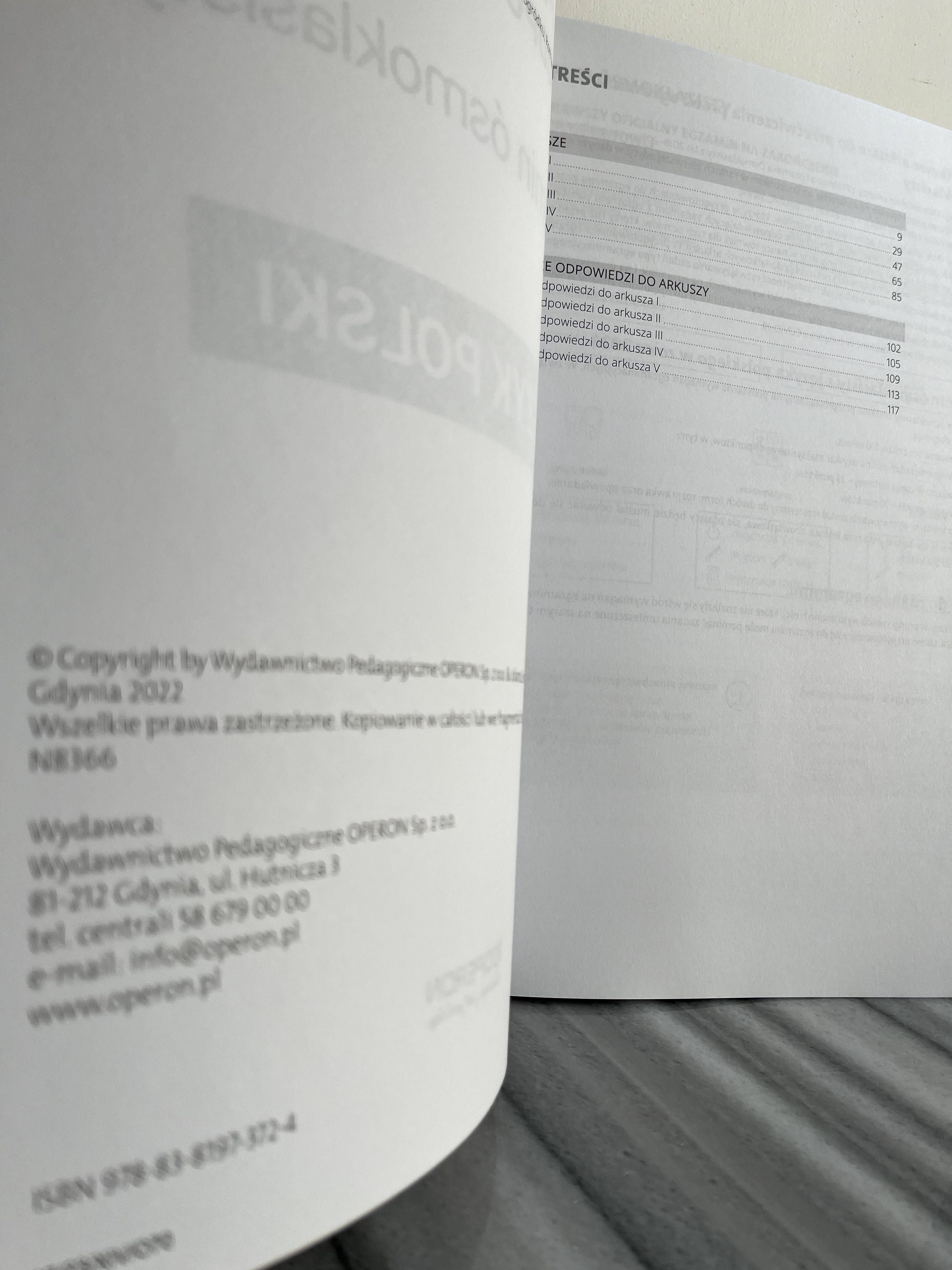 Język Polski egzamin ósmoklasisty - arkusze OPERON
