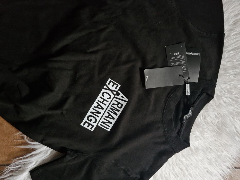 Nowa męska koszulka tshirt grubsza solidna bawełna AX Armani S 2xl met