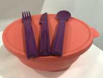 Saladeira + Conjunto Talheres Tupperware
