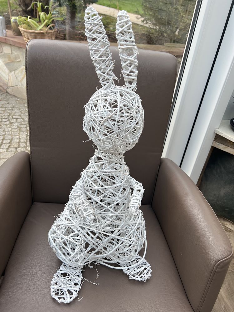 Wiklinowy duzy 60 cm wielkanocny zając zajączek eco handmade