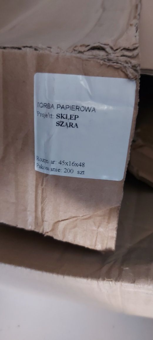 torba torby eko papierowe 45 x 48 x 16 cm bez logo wyprzedaż resztek