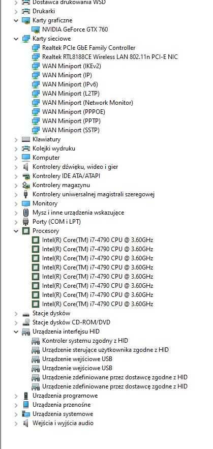 Komputer Intel i7, 16GB, karta MSI Geforce GTX760, dysk HDD 2T