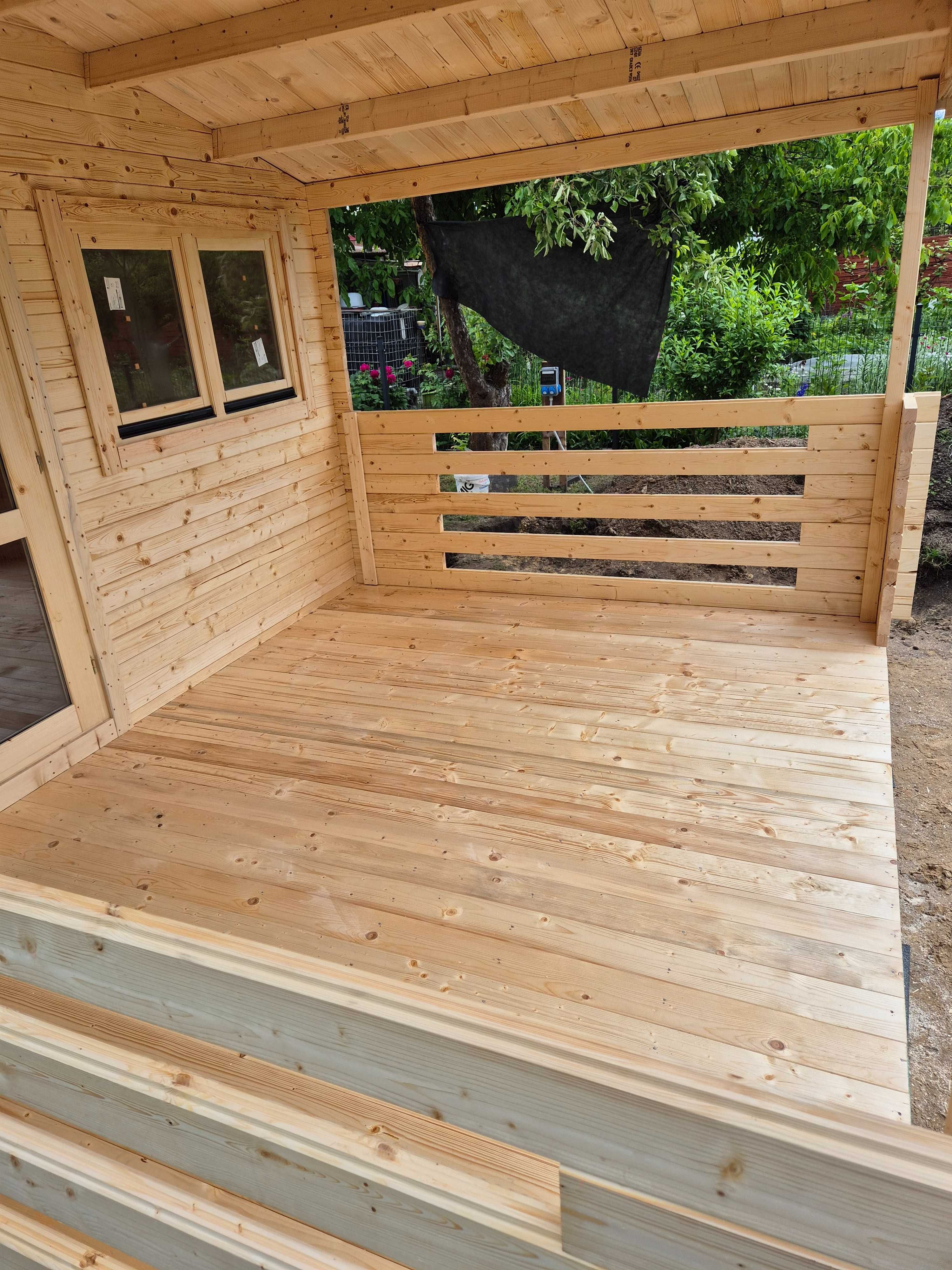 dostepny od ZARAZ domek drewniany+TARAS* 7m x 4m*28 m2 *SCIANY aż 45mm