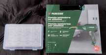 Pistola de soldadura de plástico Parkside + caixa 800 grampos